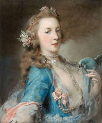 Rosalba Carriera《年轻女士和鹦鹉》（