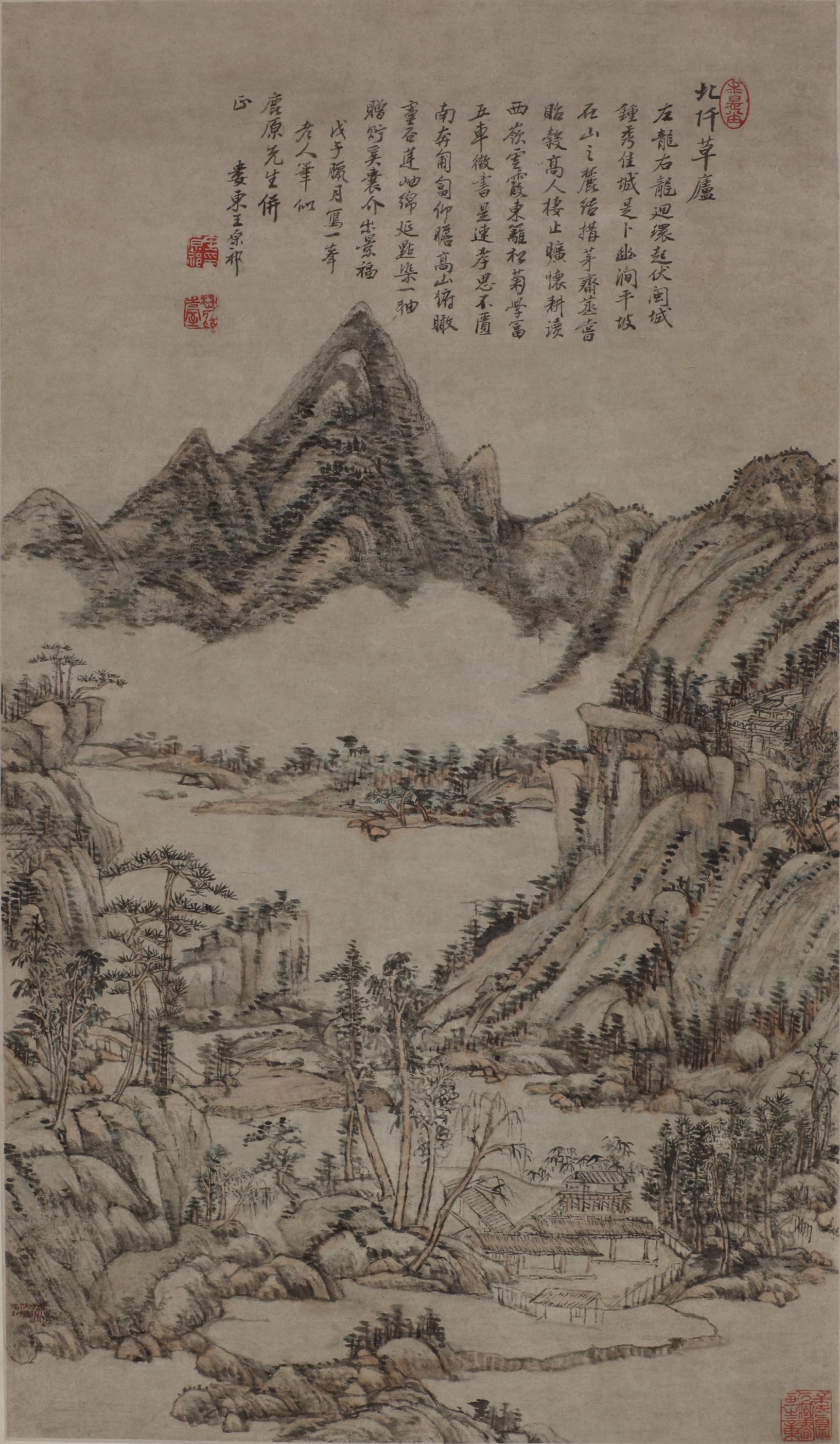 清 王原祁《北阡草庐图轴》