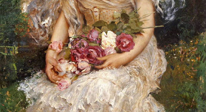Emile Vernon，埃米尔·弗农作品的玫瑰细节
