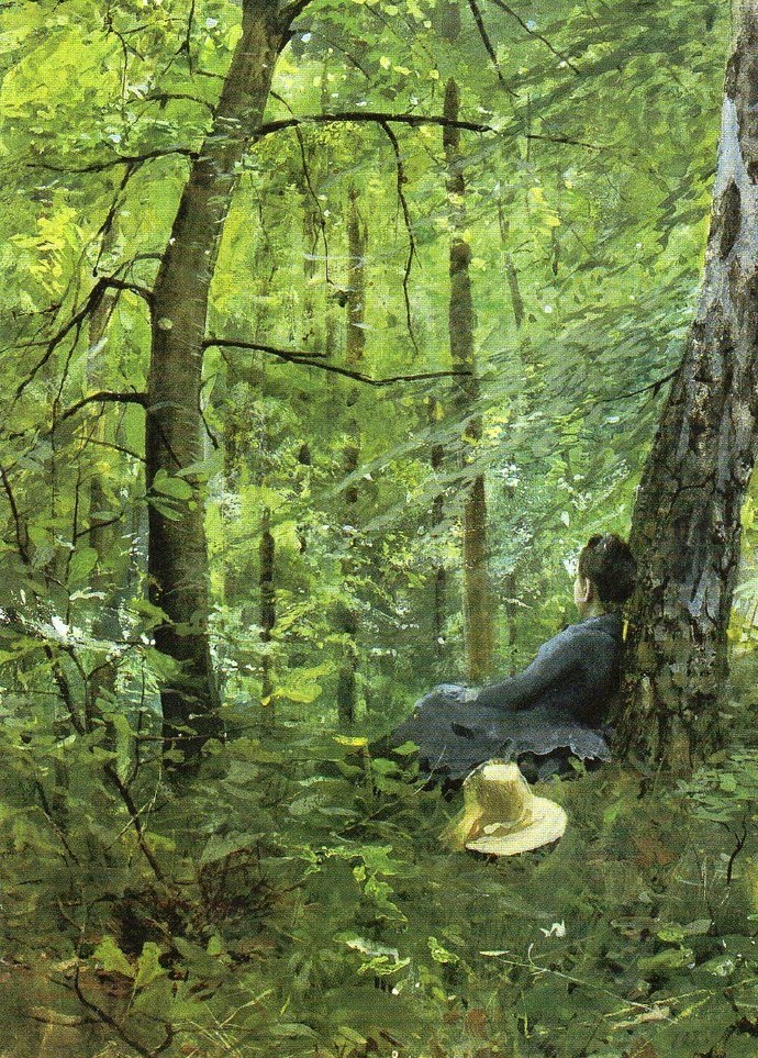 佐恩 (Anders Zorn）《巴比松森林中的艾玛》 (1886)