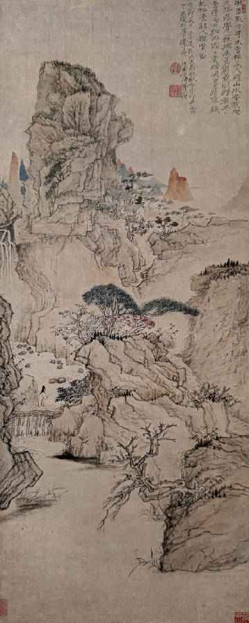 石涛《细雨虬松图》