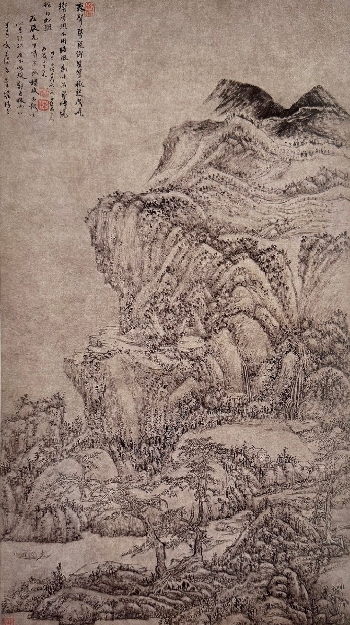 程邃《群峰泉飞图》