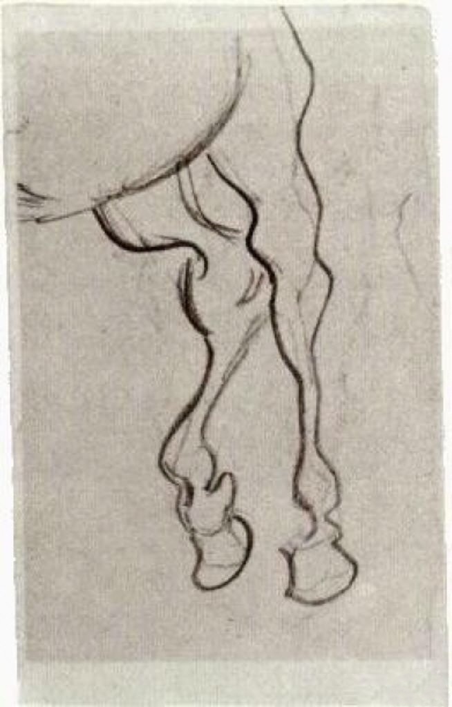 <一匹马的后腿> 荷兰 油画 梵高作品赏析