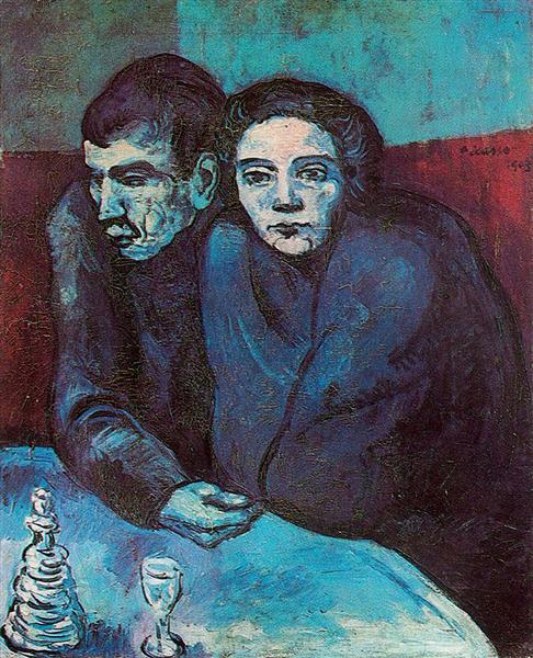毕加索《Man And Woman In Café》