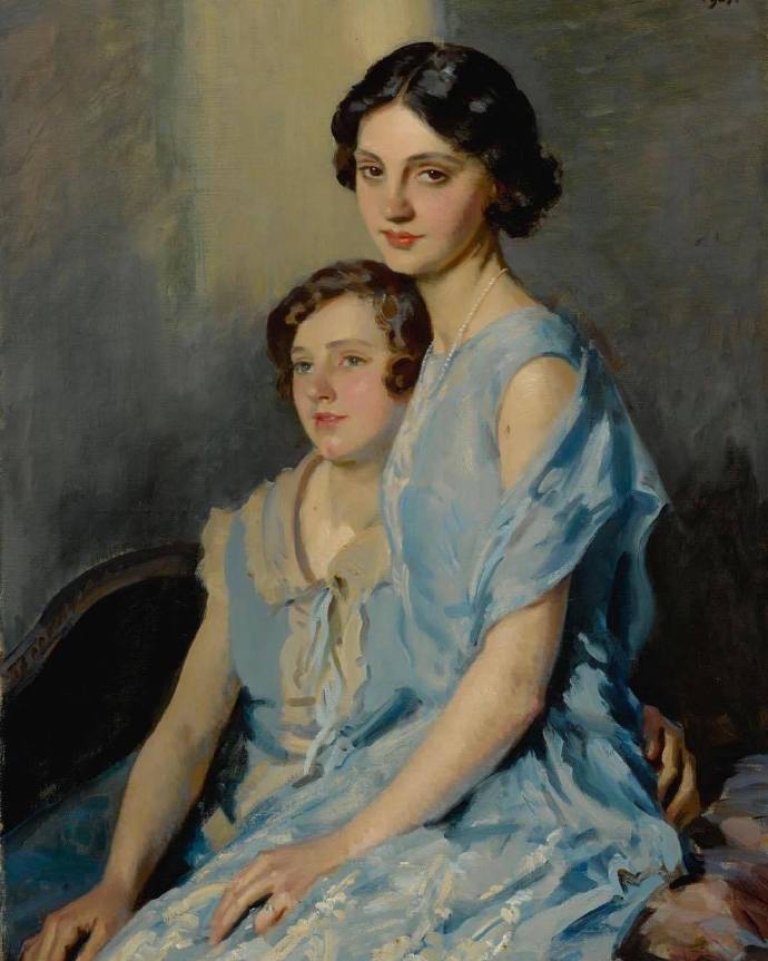 英国画家Wilfried Gabriel De Glehn《姐妹》