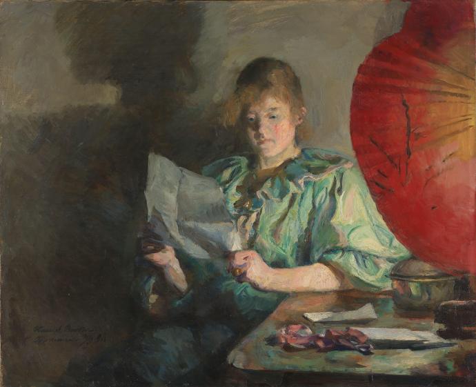 Harriet Backer 《Evening, Interior》（晚上室内）