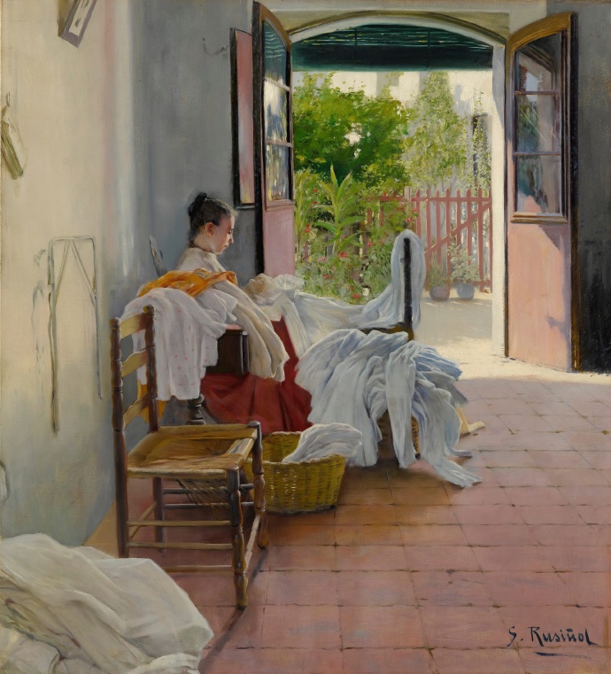 圣地亚哥·鲁西诺尔《The Seamstress, Sitges》（女裁缝）