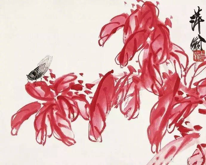 红叶秋蝉 | 齐白石