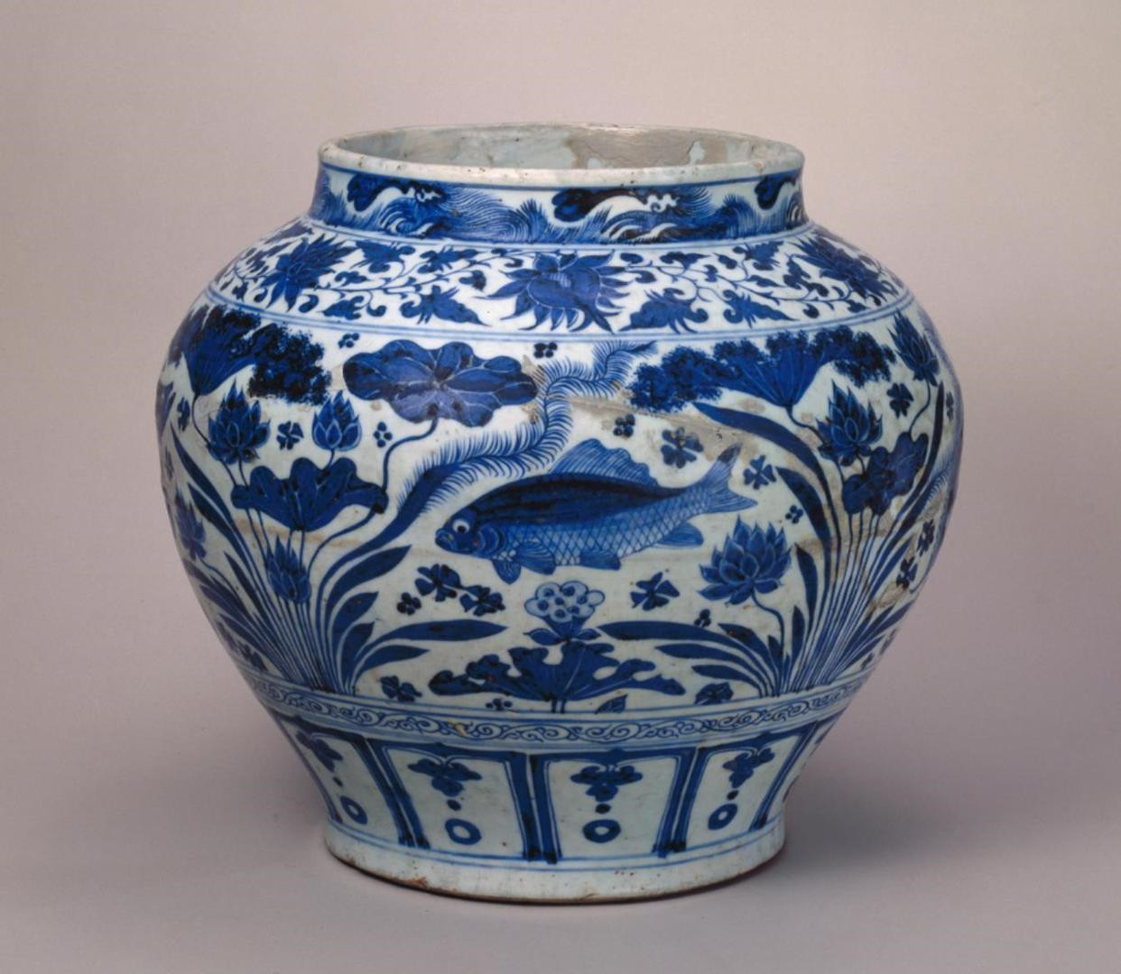 青花瓷经典纹饰介绍：鱼藻纹