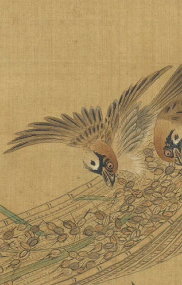 钱选画麻雀