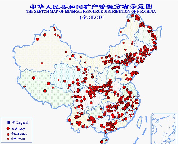 中国黄金分布图